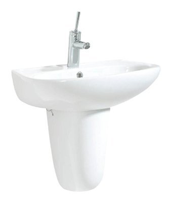 Creavit Pitta Klasik Tekli 55 cm Seramik Tezgah Üstü Oval Lavabo Beyaz
