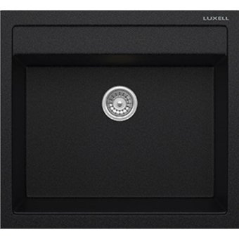 Luxell Lx -535 Riva Tekli 12 cm Granit Tezgah Üstü Kare Lavabo Siyah