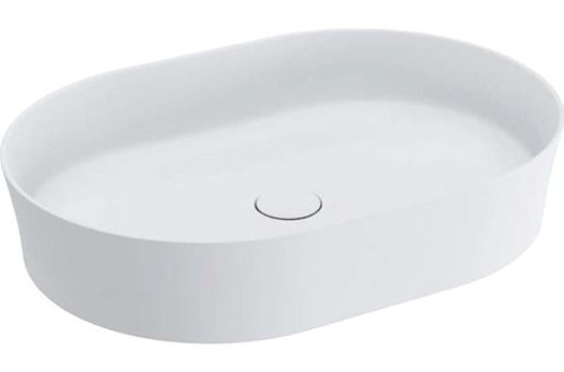 Bocchi Sottile Slim Line Country Tekli 55 cm Seramik Tezgah Üstü Oval Lavabo Mat Beyaz