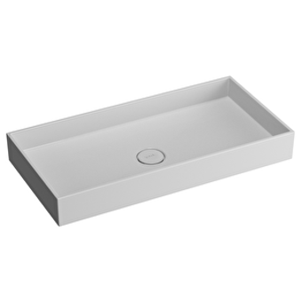 Vitra Memoria Klasik Tekli 80 cm Seramik Tezgah Üstü Dikdörtgen Lavabo Beyaz