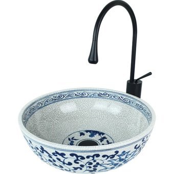 Pure Concept WN-801 Dekoratif Tekli 40 cm Porselen Tezgah Üstü Çanak Lavabo Çok Renkli