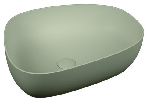 Vitra Outline 5991B420-0016 Tekli 56 cm Seramik Tezgah Üstü Asimetrik Lavabo Mat Bej