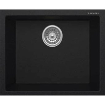 Luxell Lx -520 Eva Tekli 12 cm Granit Tezgah Üstü Kare Lavabo Siyah