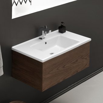 Turkuaz Arte Klasik Tekli 65 cm Seramik Tezgah Üstü Dikdörtgen Lavabo Beyaz