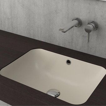 Bocchi Scala Mat 1006-007-0125 Klasik Tekli 55 cm Seramik Tezgah Altı Dikdörtgen Lavabo Yasemin