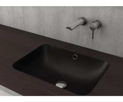 Bocchi Scala 1006-004-0125 Klasik Tekli 55 cm Seramik Tezgah Altı Dikdörtgen Lavabo Mat Siyah