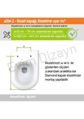 Aqua Bagno Diamond Üstten Sıkmalı Yavaş Kapanan Beyaz U Klozet Kapağı