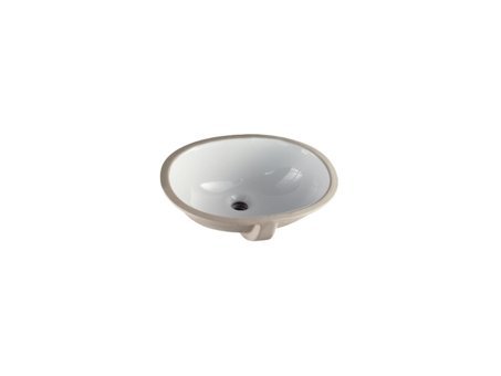 Turkuaz Cerastyle Modern Tekli 55 cm Seramik Tezgah Altı Oval Lavabo Bej-Beyaz
