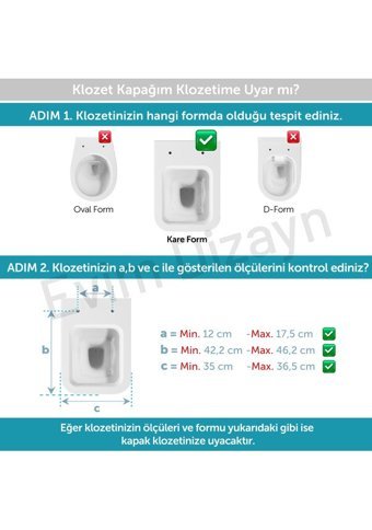 Aqua Bagno Roya Üstten Sıkmalı Yavaş Kapanan Beyaz Kare Klozet Kapağı