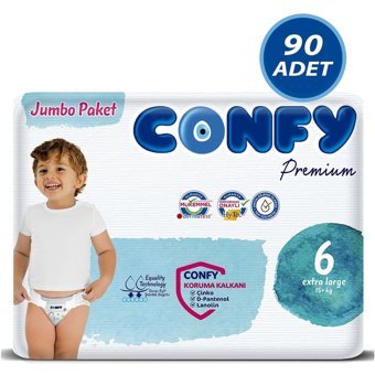 Confy 6 Numara Bantlı Bebek Bezi 90 adet