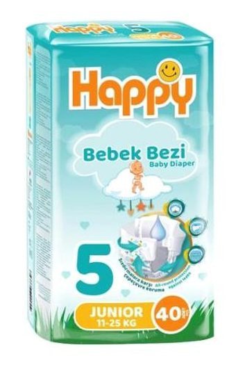 Happy 5 Numara Bantlı Bebek Bezi 40 Adet