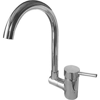 Newarc 150971N 13 Kuğu Çift Girişli Aç Kapa Eviye Bataryası Gümüş