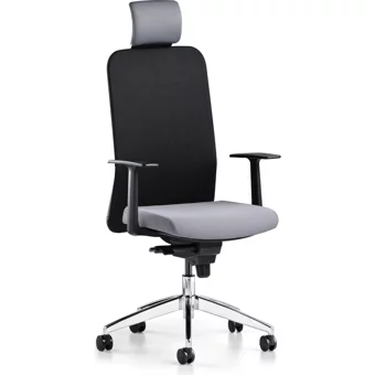 Bürotime Comfy Başlıklı Kolçaklı Dönerli Siyah Antrasit Çalışma Sandalyesi