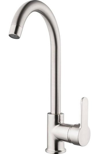 Kare Inox Mix Kuğu Çift Girişli Aç Kapa Eviye Bataryası Gümüş