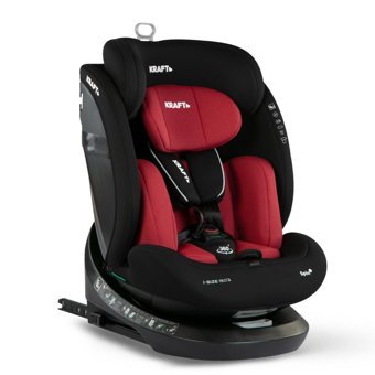 Kraft Spin Isofixli 360 Derece 0-36 kg Taşıma Kapasitesi Yükseklik Ayarlı Oto Koltuğu Kırmızı