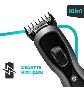 Goldmaster GM-9117 Vücut 5 Başlıklı Çok Amaçlı Sinekkaydı Islak Kuru Tıraş Makinesi