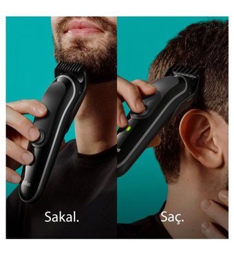 Braun SERİES 3 MGK3440 Saç Sakal 5 Başlıklı Sinekkaydı Kuru Tıraş Makinesi