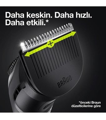 Braun BT3322 Saç Sakal 5 Başlıklı Sinekkaydı Islak Kuru Tıraş Makinesi