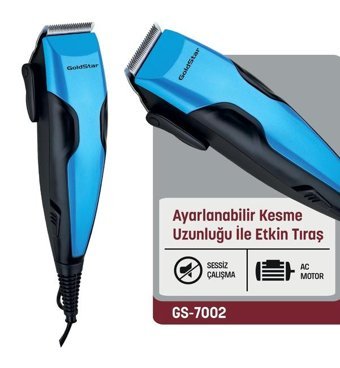 Goldstar CESUR Saç Sakal 3 Başlıklı Sinekkaydı Kuru Tıraş Makinesi