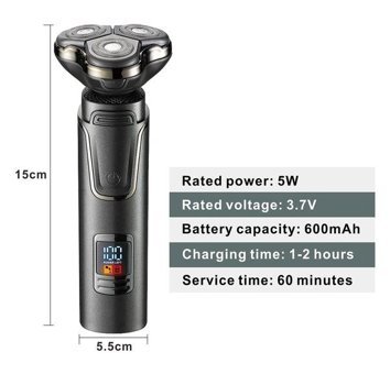 Jasper JPR-3600 Sakal 3 Başlıklı Çok Amaçlı Sinekkaydı Islak Kuru Tıraş Makinesi
