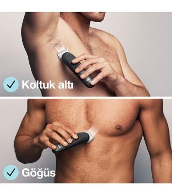 Braun BG3340 Vücut 5 Başlıklı Çok Amaçlı Sinekkaydı Islak Kuru Tıraş Makinesi