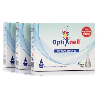 Optinell Şeffaf Yedek Uçlu Nazal Burun Aspiratörü Seti+Yedek Ucu 3x10'lu