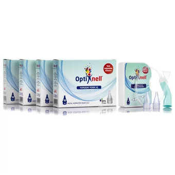 Optinell Şeffaf Yedek Uçlu Nazal Burun Aspiratörü Seti+Yedek Ucu 4x10'lu