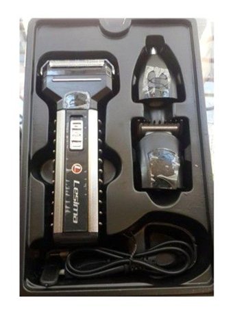 Lesima LS-403 Saç Sakal 3 Başlıklı Çok Amaçlı Sinekkaydı Islak Kuru Tıraş Makinesi