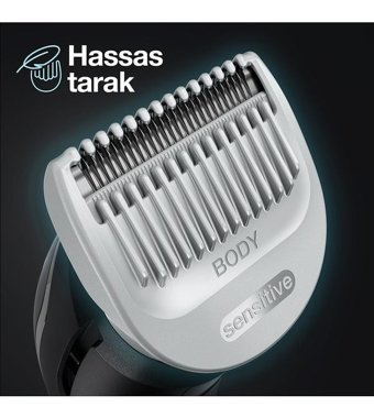 Braun BG3350 Vücut 5 Başlıklı Çok Amaçlı Sinekkaydı Islak Kuru Tıraş Makinesi
