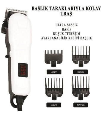 Calido Elektronik HK-700 Saç Sakal 5 Başlıklı Çok Amaçlı Sinekkaydı Islak Kuru Tıraş Makinesi