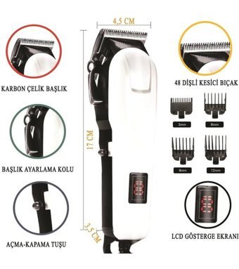 Calido Elektronik HK-700 Saç Sakal 5 Başlıklı Çok Amaçlı Sinekkaydı Islak Kuru Tıraş Makinesi