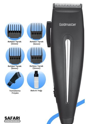 Goldmaster SAFARİ Sakal 3 Başlıklı Sinekkaydı Kuru Tıraş Makinesi