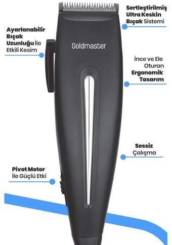 Goldmaster SAFARİ Sakal 3 Başlıklı Sinekkaydı Kuru Tıraş Makinesi