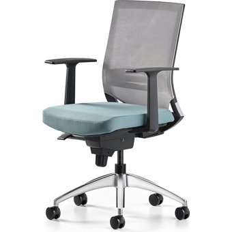 Bürotime Cozy Kolçaklı Dönerli Mint Yeşili Gri Çalışma Sandalyesi