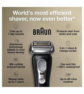 Braun 9460CC Sakal 3 Başlıklı Sinekkaydı Kuru Tıraş Makinesi