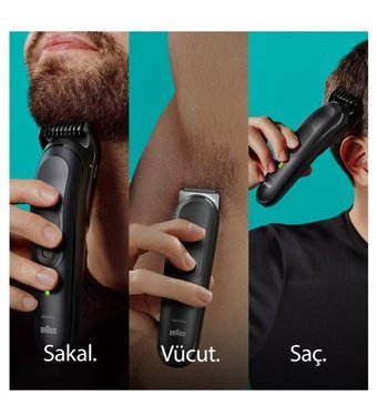 Braun MGK 7470 Saç Sakal 5 Başlıklı Sinekkaydı Kuru Tıraş Makinesi