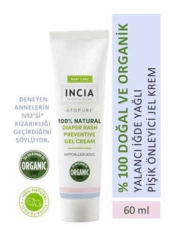 Incia Parfümsüz Parabensiz Pişik Kremi 60 ml