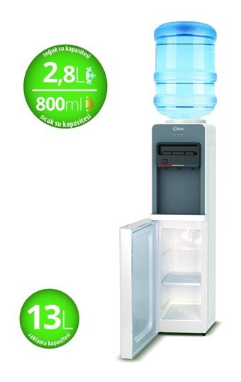 Kiwi KWP 8553 Sıcak-Soğuk Beyaz Yok Üst Damacanalı Su Sebili