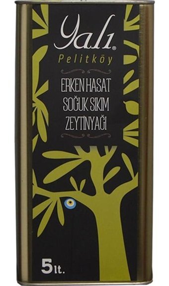 Yalı Pelitköy Soğuk Sıkım Erken Hasat Teneke Sızma Zeytinyağı 5 lt