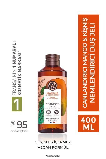 Yves Rocher Mango-Kişniş Nemlendirici Vegan Duş Jeli 400 ml