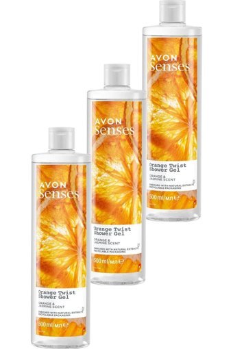Avon Senses Portakal-Yasemin Duş Jeli 3x500 ml