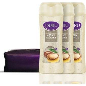 Duru Argan Yağı-Kil Nemlendirici Duş Jeli 3x450 ml