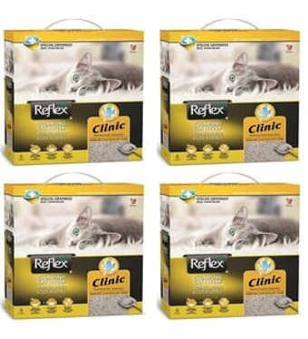Reflex Klinik Topaklanan İnce Taneli Aktif Karbonlu Bentonit Kedi Kumu 4x6 lt