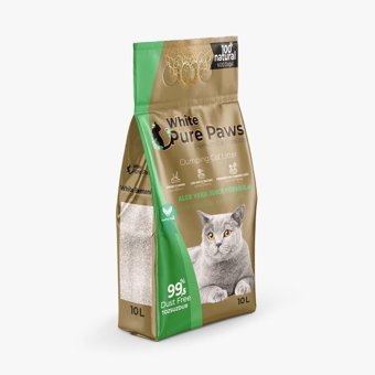 Pure Paws Aloe Vera Kokulu Topaklanan İnce Taneli Bentonit Kedi Kumu 10 lt