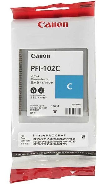 Canon PFI-102C Orijinal Mavi Mürekkep Kartuş