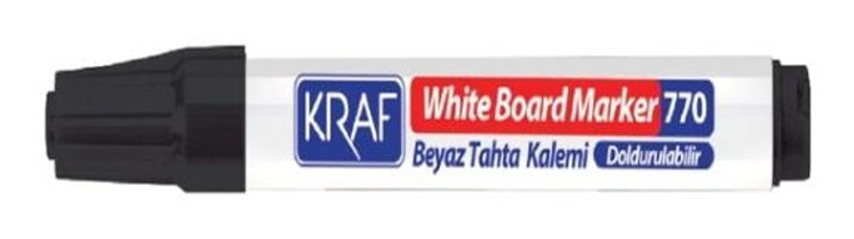 Kraf White Board 770 Doldurulabilir Silinebilir Siyah Tahta Kalemi