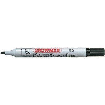 Snowman BG-12 Yuvarlak Uç Silinebilir Siyah Tahta Kalemi