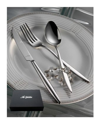 Aryıldız Elegant Mat Saten Sandıklı 89 Parça 12 Kişilik Çatal Kaşık Bıçak Takımı Gümüş