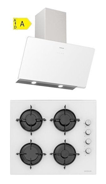 Silverline CS5349W01 - 3457 Soho 60 Doğalgazlı Cam Klasik Ankastre Ocak 2'li Ankastre Set Beyaz