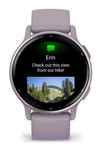 Garmin Vivoactive 5 Su Geçirmez 30.4 mm Silikon Kordon Yuvarlak Unisex Akıllı Saat Mor